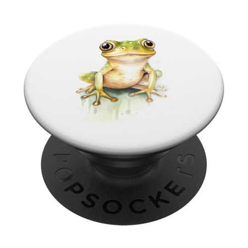 Frosch-Liebhaber, Aquarell-Frosch, Geschenk für Teenager, Mädchen, Jungen, Kinder PopSockets mit austauschbarem PopGrip von Graphic Tees for Men Women and Teens