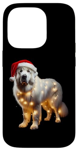 Hülle für iPhone 14 Pro Weihnachtsmütze mit Weihnachtsmannmütze, Weihnachtsbeleuchtung, Hundebesitzer, Mutter, Papa von Great Pyrenees Christmas Products