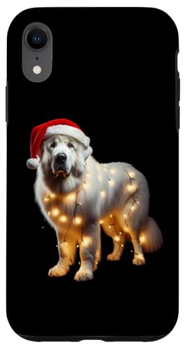 Hülle für iPhone XR Weihnachtsmütze mit Weihnachtsmannmütze, Weihnachtsbeleuchtung, Hundebesitzer, Mutter, Papa von Great Pyrenees Christmas Products