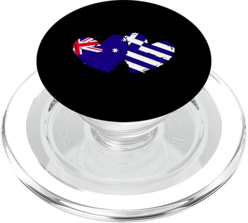 Australien Griechenland Herz Flaggen Australien Griechische Ahnen Flagge PopSockets PopGrip für MagSafe von Greece Flag Proud Greek Roots Hellenic Republic