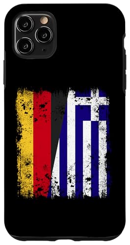 Deutschland Griechenland Halbflagge Deutsche Griechische Flagge Hellas Heritage Hülle für iPhone 11 Pro Max von Greece Flag Proud Greek Roots Hellenic Republic