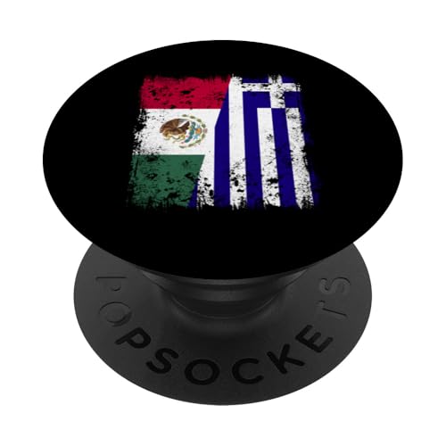 Mexiko Griechenland Halbflagge Mexikanische griechische Flagge Hellas Heritage PopSockets Klebender PopGrip von Greece Flag Proud Greek Roots Hellenic Republic