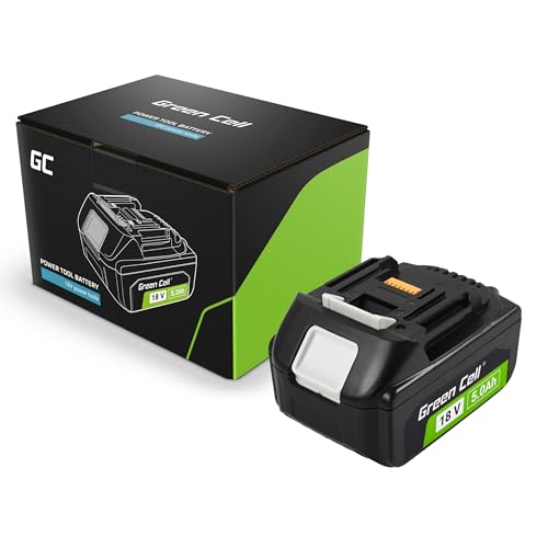 Green Cell (5Ah 18V Li-Ion) BL1830 BL1850 BL1840 BL1860 BL1830B Akku 5000mAh Ersatzakku für Makita LXT 18 V System mit Batterieladeanzeige Kein Memory-Effekt von Green Cell