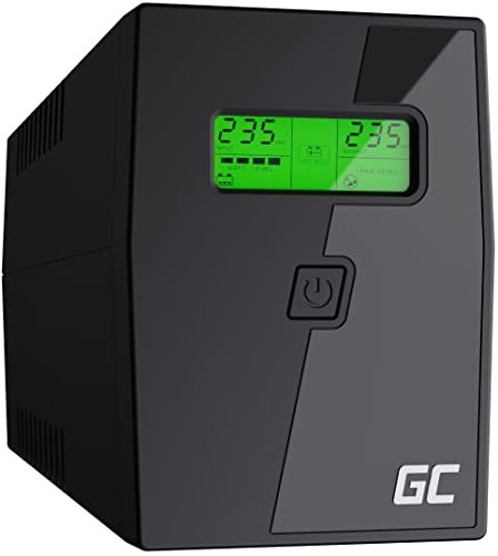 Green Cell USV 600VA 360W UPS Unterbrechungsfreie Stromversorgung mit spezielle GC Anwendung Überspannungsschutz 230V Line-Interactive Spannungsregelung AVR USV-Anlage USB/RJ11 2X Schuko LCD Display von Green Cell