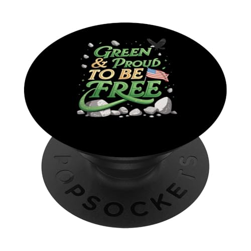 Green Freedom Celebrate Progress and Patriotismus St. Patricks PopSockets Klebender PopGrip von Green and Proud to Be Free - Freedom & Progress