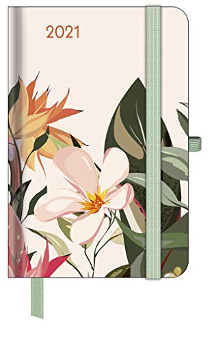 GreenLine Diary Floral 2021 - Buchkalender - Taschenkalender - 10x15 von GreenLine