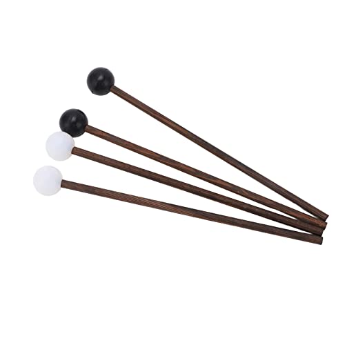 4Pcs Kautschukkopf Stahlzungen Drum Schlegel 16.5cm für Kinder Wengegriff glatte Oberfläche mit stabiler Struktur hervorragender Leistung langer Lebensdauer von Greensen