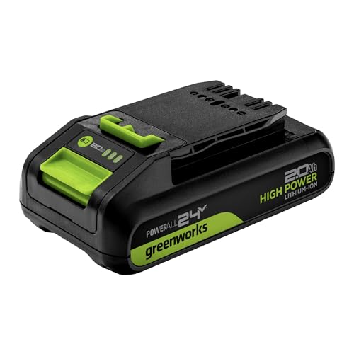 Greenworks 24V 2Ah Akku High Power(Li-Ion 24V 2,0 Ah wiederaufladbarer leistungsstarker Akku passend für alle Geräte der 24 V Greenworks Tools Serie), 2 Jahre Garantie - G24B2HP750 von Greenworks