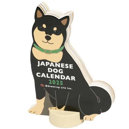 Greeting Life C-1630-ET 2025 Kalender Tier gestanzt Japanischer Hund Tischplatte von GreetingLife(グリーティングライフ)