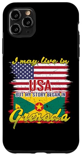 Hülle für iPhone 11 Pro Max Ich lebe vielleicht in den USA, aber meine Geschichte begann in der Unabhängigkeit Grenadas von Grenada Independence Caribbean Island Grenadian