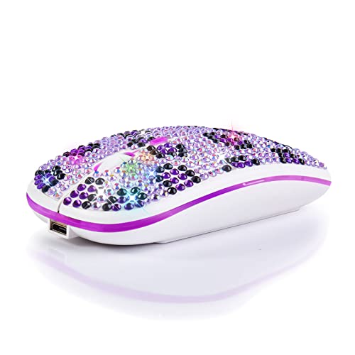 Kabellose Maus, Spielmaus,Bluetooth 5.1, schnelle Verbindung, geräuschlose Maus mit USB-Empfänger, tragbare Computermaus für PC, Tablet, Laptop mit Win/Pad/Mac/Linux/Android/iOS, Geschenk. (Lila) von Greshare