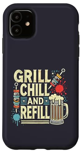 Hülle für iPhone 11 Grill Chill And Refill Matching Barbecue BBQ Beer Drinking von Grill Chill And Refill Matching BBQ Beer Drinking