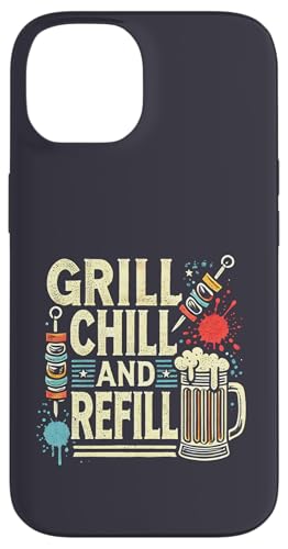 Hülle für iPhone 14 Grill Chill And Refill Matching Barbecue BBQ Beer Drinking von Grill Chill And Refill Matching BBQ Beer Drinking