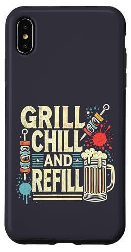 Hülle für iPhone XS Max Grill Chill And Refill Matching Barbecue BBQ Beer Drinking von Grill Chill And Refill Matching BBQ Beer Drinking