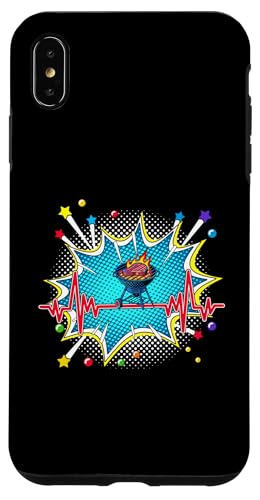 Hülle für iPhone XS Max Grill Pop Art Comic Retro Herzschlag von Grill Master Gift for Men & Women