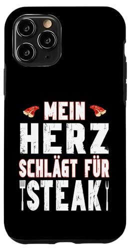 Hülle für iPhone 11 Pro Mein Herz schlägt für Steak - Beef Fleisch Marinade Grillen von Grill Zubehör - Grill Ausrüstung - Grill Geschenke