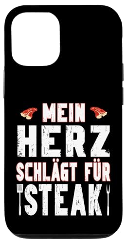 Hülle für iPhone 12/12 Pro Mein Herz schlägt für Steak - Beef Fleisch Marinade Grillen von Grill Zubehör - Grill Ausrüstung - Grill Geschenke