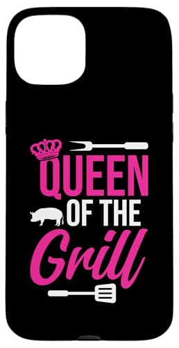 Hülle für iPhone 15 Plus Queen Of The Grill BBQ Krone Schwein von Grillen Barbecue BBQ Grillmeister