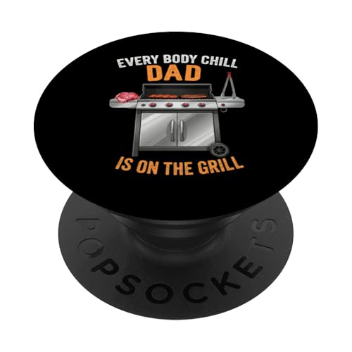 Lustiger Spruch Dad is on the Grill für Papa PopSockets Klebender PopGrip von Griller Sprüche