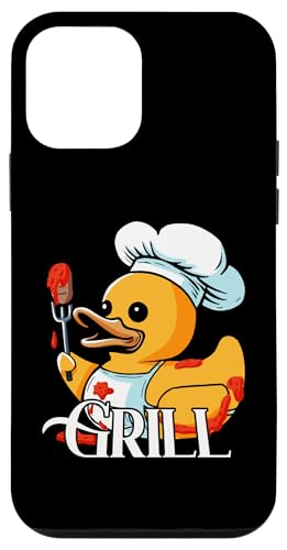 Hülle für iPhone 12 mini Barbeque Gummiente BBQ Grill Entengrill Duckling Griller von Grilling Duck BBQ Duckling Rubber Duckies