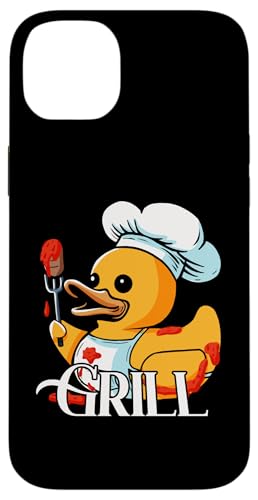 Hülle für iPhone 14 Plus Barbeque Gummiente BBQ Grill Entengrill Duckling Griller von Grilling Duck BBQ Duckling Rubber Duckies