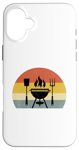 Hülle für iPhone 16 Plus Retro Sunset Grill Griller Cook BBQ Grillen Barbecue von Grilling Grill Cook Gifts