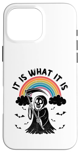 Hülle für iPhone 16 Pro Max It Is What It Is Sensenmann Halloween von Grim Reaper Halloween Gifts