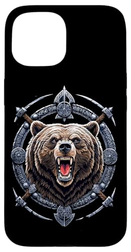 Hülle für iPhone 15 Wikinger Walhalla Nordische Nordmann Runen Grizzly Bär von Grizzly Bear Ajeli