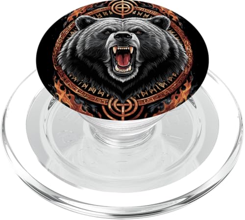 Wikinger Walhalla Nordische Nordmann Runen Grizzly Bär PopSockets PopGrip für MagSafe von Grizzly Bear Ajeli