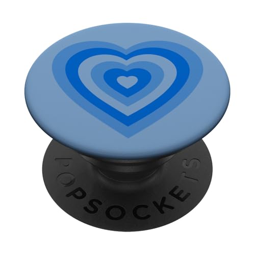 Blaues Herz Groovy Love Retro Girly Ästhetisch Niedlich PopSockets Klebender PopGrip von Groovy 70s 80s Lovers