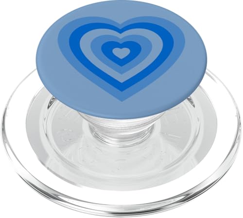 Blaues Herz Groovy Love Retro Girly Ästhetisch Niedlich PopSockets PopGrip für MagSafe von Groovy 70s 80s Lovers