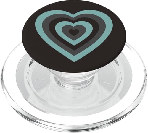 Grau Blau Herz Groovy Love Retro Girly Aesthetic Cute PopSockets PopGrip für MagSafe von Groovy 70s 80s Lovers