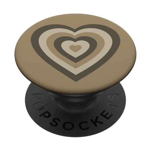 Olivgrünes Herz Groovy Love Retro Girly Ästhetisch Niedlich PopSockets Klebender PopGrip von Groovy 70s 80s Lovers