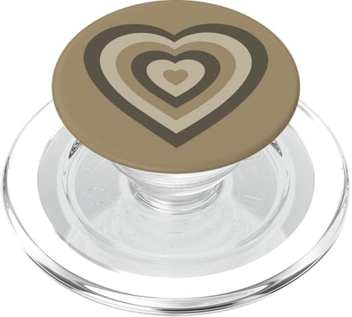 Olivgrünes Herz Groovy Love Retro Girly Ästhetisch Niedlich PopSockets PopGrip für MagSafe von Groovy 70s 80s Lovers