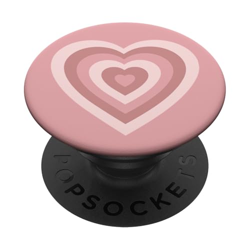 Peachy Pink Groovy Heart Love im Retro-Stil für Mädchen, ästhetisch, niedlich PopSockets Klebender PopGrip von Groovy 70s 80s Lovers