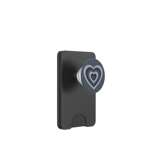 Schieferblau Grau Groovy Heart Retro Girly Ästhetisch Niedlich PopSockets PopWallet für MagSafe von Groovy 70s 80s Lovers