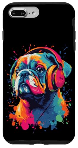 Hülle für iPhone 7 Plus/8 Plus Lebendige französische Bulldogge mit Kopfhörern von Groovy Animal Apparel