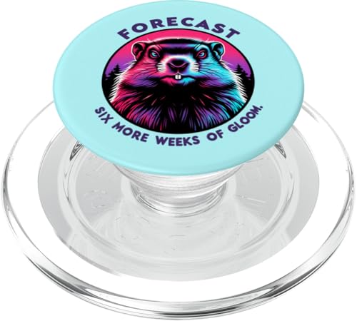 Prognose: Sechs weitere Wochen düsteres gotisches Murmeltier PopSockets PopGrip für MagSafe von Groundhog Day Funny Gifts by NLTS