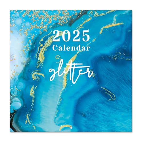 Grupo Erik Kalender 2025 Wandkalender 2025 Grupo Erik Glitter Kalender 2025 Familienplaner 30 x 30 cm 12 Monate Jahreskalender Familienkalender 2025, Dunkelblau von Grupo Erik