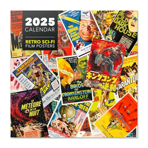 Kalender 2025 Wandkalender 2025 Grupo Erik Science Fiction Retro Kalender 2025 Familienplaner 30 x 30 cm 12 Monate Jahreskalender Familienkalender 2025 von Grupo Erik