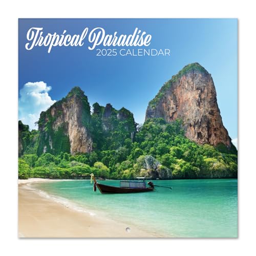 Kalender 2025 Wandkalender 2025 Grupo Erik Tropical Paradise Kalender 2025 Familienplaner 30 x 30 cm 12 Monate Jahreskalender Familienkalender 2025 von Grupo Erik