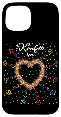 Hülle für iPhone 15 Konfetti im Herzen Köln Rut und Wiess Karnevalskostüm Kostüm von Gruppenkostüm Karneval Kostüm Fasching Köln