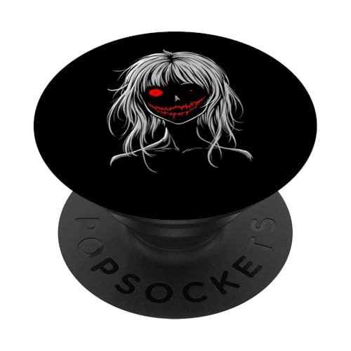 Horror Anime Manga Girl I Gothic Outfit I Japanisches Chibi PopSockets Klebender PopGrip von Gruseliges Yokai Mädchen I Fantasy Kawaii Ästhetik