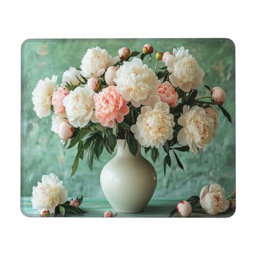 Cyan-Blume Mauspad 230 x 180 x 3 mm Gaming Mousepad, Nahtlose Kanten Mouse Pad verbessert Geschwindigkeit und Präzision, Wasserdicht und Rutschfester Gummi Mausmatte für Büro Computer, Laptop WH-537 von Gtohoo