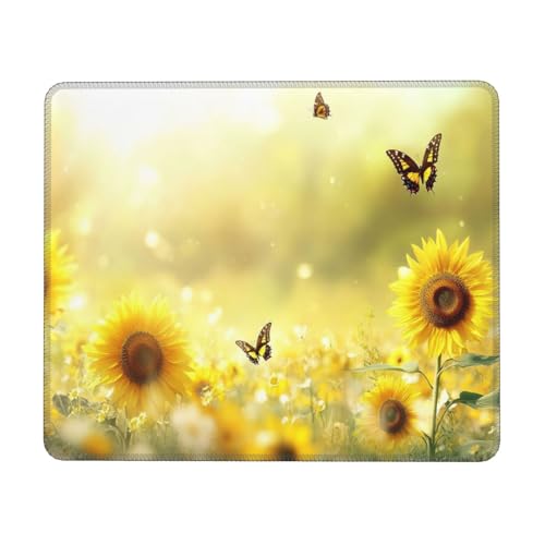 Gelbe Landschaft Mauspad 260 x 210 x 3 mm Gaming Mousepad,Nahtlose Kanten Mouse Pad verbessert Geschwindigkeit und Präzision,Wasserdicht und Rutschfester Gummi Mausmatte für Büro Computer,Laptop WH-37 von Gtohoo