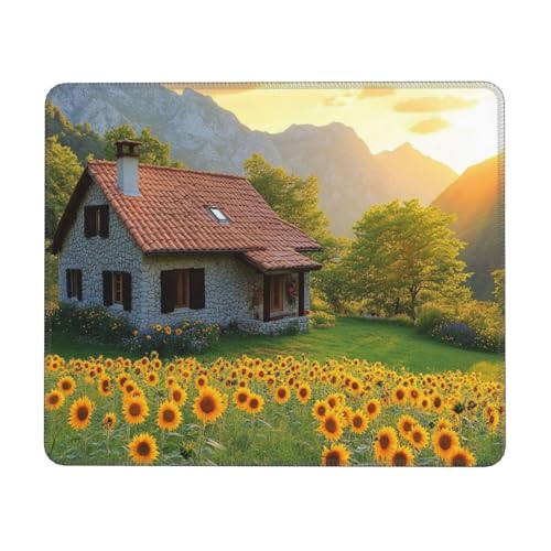 Gelbe Sonnenblume Mauspad 260 x 210 x 3 mm Gaming Mousepad,Nahtlose Kanten Mouse Pad verbessert Geschwindigkeit und Präzision,Wasserdicht und Rutschfester Gummi Mausmatte für Büro Computer,Laptop WH-9 von Gtohoo