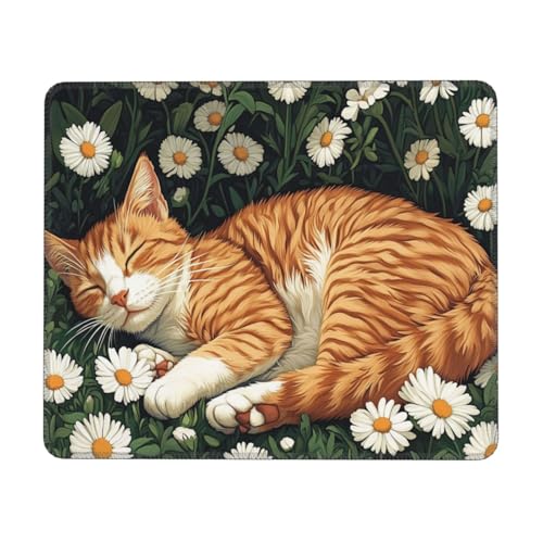 Grüne Katze Mauspad 230 x 180 x 3 mm Gaming Mousepad, Nahtlose Kanten Mouse Pad verbessert Geschwindigkeit und Präzision, Wasserdicht und Rutschfester Gummi Mausmatte für Büro Computer, Laptop WH-173 von Gtohoo