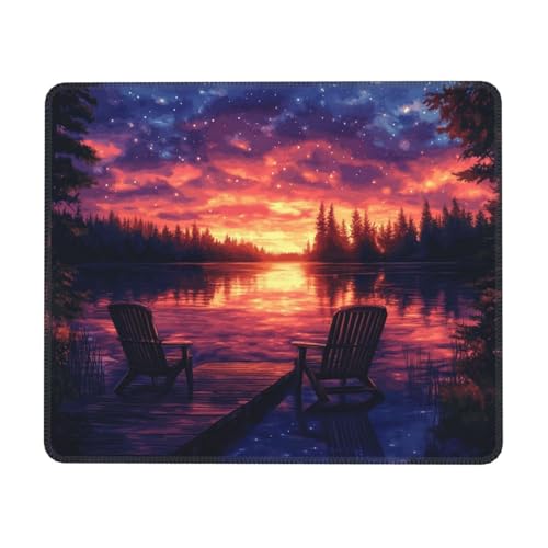 Lila Sonnenuntergang Mauspad 230 x 180 x 3 mm Gaming Mousepad, Nahtlose Kanten Mouse Pad verbessert Geschwindigkeit und Präzision, Wasserdicht und Rutschfester Gummi Mausmatte für Büro Computer WH-311 von Gtohoo