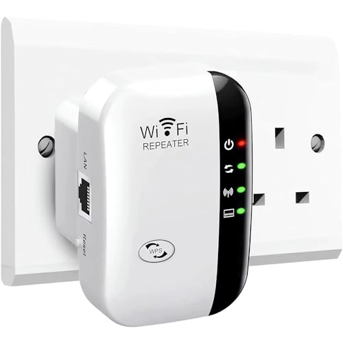 Leistungsstarker WiFi-Repeater für Zuhause WiFi-Verstärker 2024 Neueste WLAN Repeater WiFi Extender 300 Mbit/s 2,4 GHz, LAN-Anschluss, unterstützt Repeater/Router/AP von Gubbett