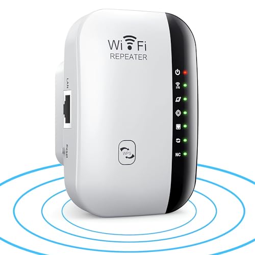 Neuestes WLAN Verstärker 300Mbit/s,WLAN Repeater 2.4GHz WiFi Verstärker mit Ethernet Port & WPS,WiFi Repeater Kompatibel Allen WLAN Geräten von Gubbett